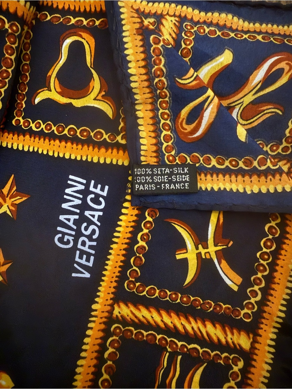 90s Vintage Versace 100% Silk Scarf